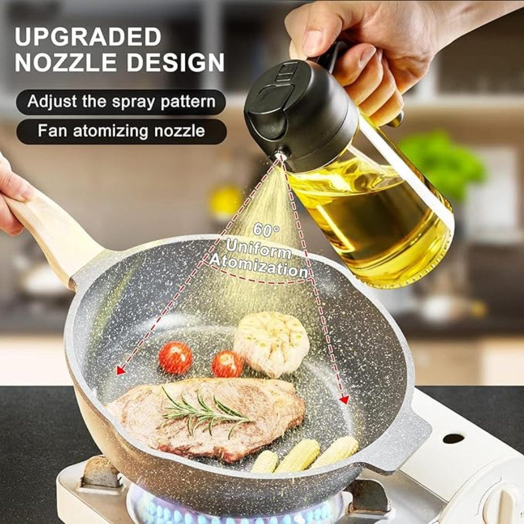 2-in-1 Glass Oil Spray Bottle β Healthy Cooking Mist Sprayer