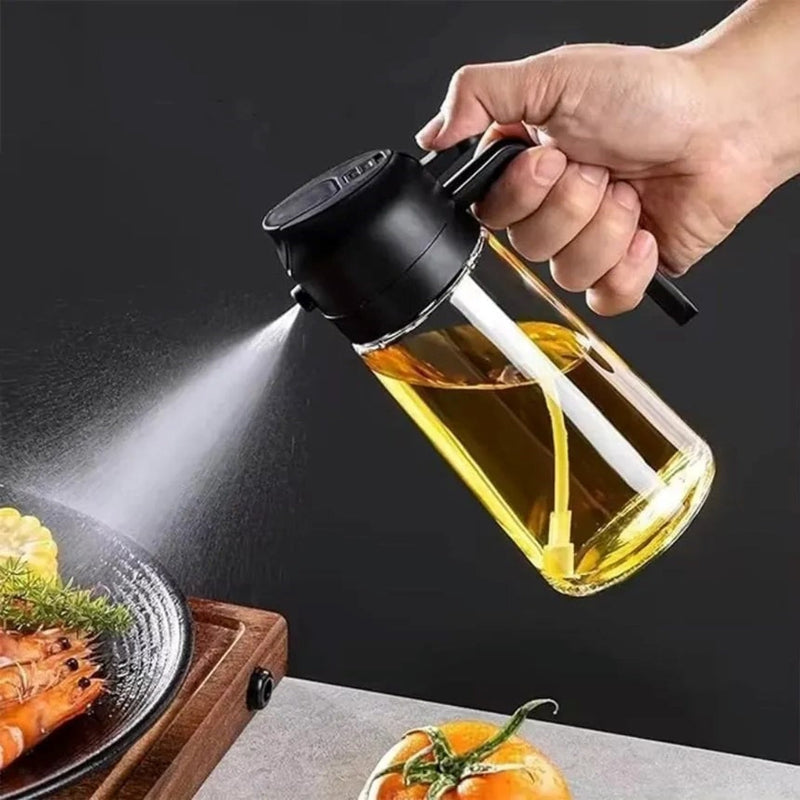 2-in-1 Glass Oil Spray Bottle – Healthy Cooking Mist Sprayer